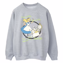 Disney - Sweat ALICE IN WONDERLAND I'M LATE - Homme (Gris chiné)