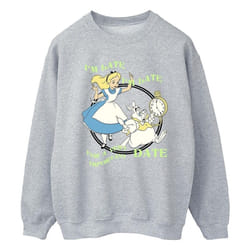 Disney - Sweat ALICE IN WONDERLAND I'M LATE - Homme (Gris chiné)