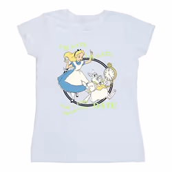 Disney - T-shirt ALICE IN WONDERLAND I'M LATE - Femme (Blanc)