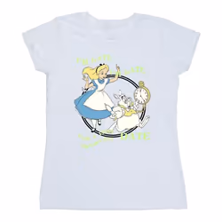 Disney - T-shirt ALICE IN WONDERLAND I'M LATE - Femme (Blanc)