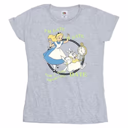 Disney - T-shirt ALICE IN WONDERLAND I'M LATE - Femme (Gris chiné)