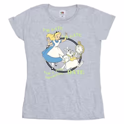 Disney - T-shirt ALICE IN WONDERLAND I'M LATE - Femme (Gris chiné)