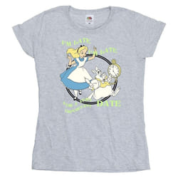 Disney - T-shirt ALICE IN WONDERLAND I'M LATE - Femme (Gris chiné)