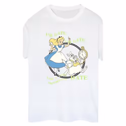 Disney - T-shirt ALICE IN WONDERLAND I'M LATE - Femme (Blanc)
