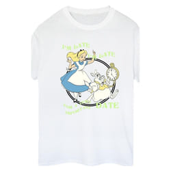 Disney - T-shirt ALICE IN WONDERLAND I'M LATE - Femme (Blanc)