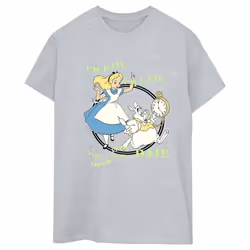 Disney - T-shirt ALICE IN WONDERLAND I'M LATE - Femme (Gris chiné)