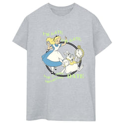 Disney - T-shirt ALICE IN WONDERLAND I'M LATE - Femme (Gris chiné)