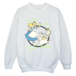 Disney - Sweat ALICE IN WONDERLAND I'M LATE - Garçon (Blanc)