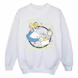 Disney - Sweat ALICE IN WONDERLAND I'M LATE - Fille (Blanc)