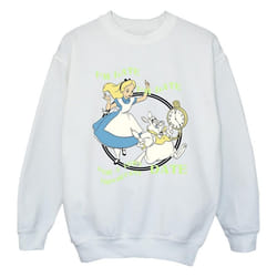 Disney - Sweat ALICE IN WONDERLAND I'M LATE - Fille (Blanc)