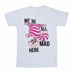Disney - T-shirt ALICE IN WONDERLAND ALL MAD HERE - Homme (Blanc)