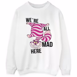 Disney - Sweat ALICE IN WONDERLAND ALL MAD HERE - Homme (Blanc)