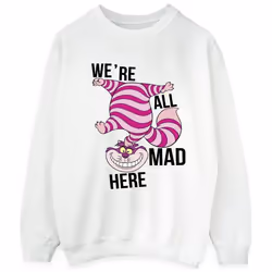 Disney - Sweat ALICE IN WONDERLAND ALL MAD HERE - Homme (Blanc)