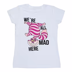 Disney - T-shirt ALICE IN WONDERLAND ALL MAD HERE - Femme (Blanc)