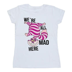 Disney - T-shirt ALICE IN WONDERLAND ALL MAD HERE - Femme (Blanc)