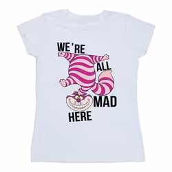 Disney - T-shirt ALICE IN WONDERLAND ALL MAD HERE - Femme (Blanc)