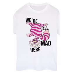 Disney - T-shirt ALICE IN WONDERLAND ALL MAD HERE - Femme (Blanc)