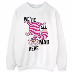 Disney - Sweat ALICE IN WONDERLAND ALL MAD HERE - Femme (Blanc)