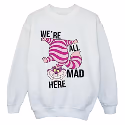 Disney - Sweat ALICE IN WONDERLAND ALL MAD HERE - Garçon (Blanc)