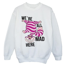 Disney - Sweat ALICE IN WONDERLAND ALL MAD HERE - Garçon (Blanc)