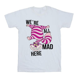 Disney - T-shirt ALICE IN WONDERLAND ALL MAD HERE - Fille (Blanc)