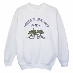 Disney - Sweat CHIP 'N DALE GREEN VIBES ONLY - Garçon (Blanc)