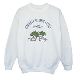 Disney - Sweat CHIP 'N DALE GREEN VIBES ONLY - Garçon (Blanc)