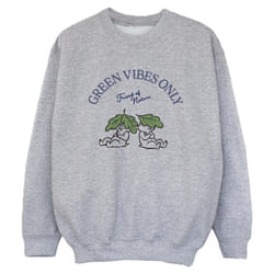 Disney - Sweat CHIP 'N DALE GREEN VIBES ONLY - Garçon (Gris chiné)