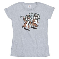 Disney - T-shirt CHIP 'N DALE - Femme (Gris chiné)