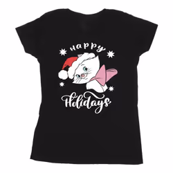 Disney - T-shirt THE ARISTOCATS HAPPY HOLIDAYS - Femme (Noir)