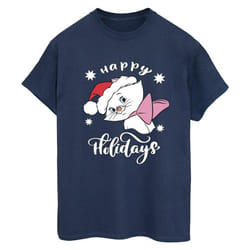 Disney - T-shirt THE ARISTOCATS HAPPY HOLIDAYS - Femme (Bleu marine)