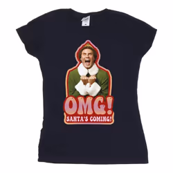 Elf - T-shirt SANTA'S COMING - Femme (Bleu marine)