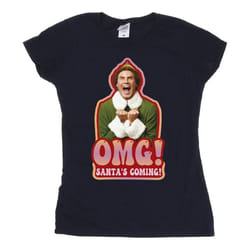 Elf - T-shirt SANTA'S COMING - Femme (Bleu marine)