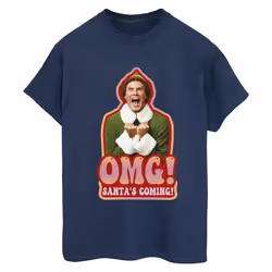 Elf - T-shirt SANTA'S COMING - Femme (Bleu marine)
