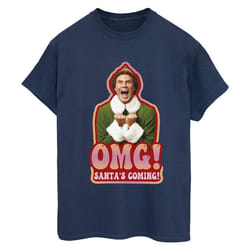 Elf - T-shirt SANTA'S COMING - Femme (Bleu marine)