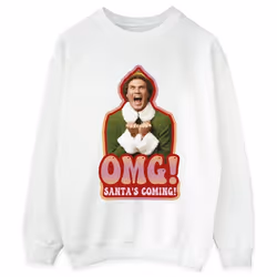 Elf - Sweat SANTA'S COMING - Femme (Blanc)