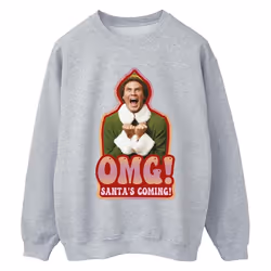 Elf - Sweat SANTA'S COMING - Femme (Gris chiné)