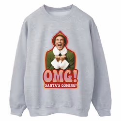 Elf - Sweat SANTA'S COMING - Femme (Gris chiné)