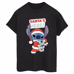 Disney - T-shirt SANTA'S HERE - Femme (Noir)