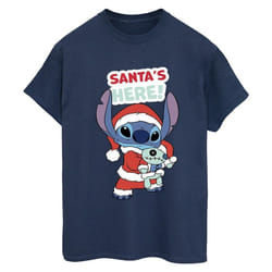 Disney - T-shirt SANTA'S HERE - Femme (Bleu marine)
