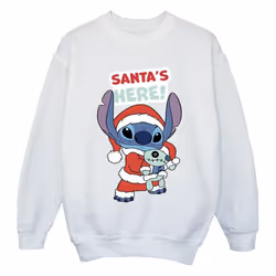 Disney - Sweat SANTA'S HERE - Fille (Blanc)