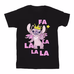 Disney - T-shirt ANGEL FA LA LA - Fille (Noir)