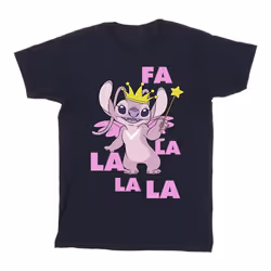 Disney - T-shirt ANGEL FA LA LA - Fille (Bleu marine)