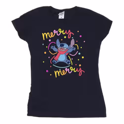 Disney - T-shirt MERRY RAINBOW - Femme (Bleu marine)