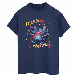 Disney - T-shirt MERRY RAINBOW - Femme (Bleu marine)