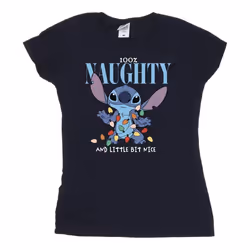 Disney - T-shirt NAUGHTY & NICE - Femme (Bleu marine)