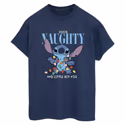Disney - T-shirt NAUGHTY & NICE - Femme (Bleu marine)