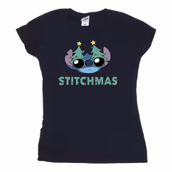 Disney - T-shirt STITCHMAS - Femme (Bleu marine)