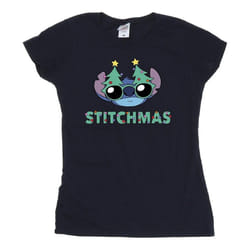 Disney - T-shirt STITCHMAS - Femme (Bleu marine)