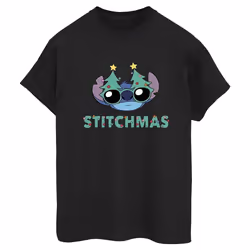 Disney - T-shirt STITCHMAS - Femme (Noir)